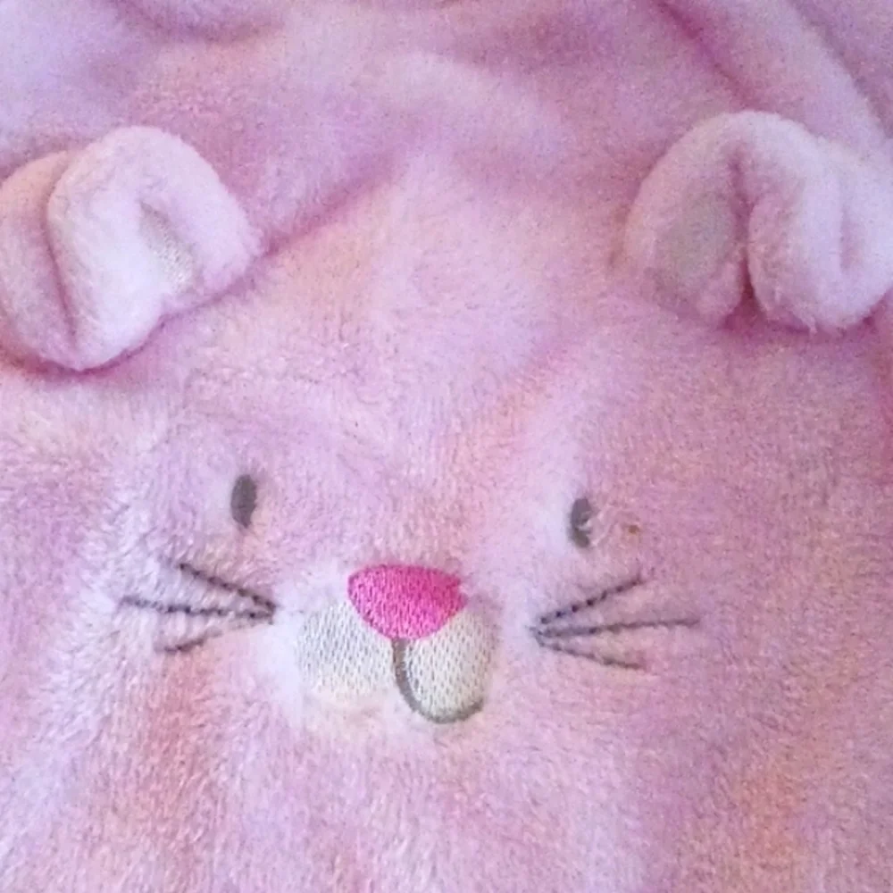 Absorba Super Soft Pink Velour Zippered Footed Onesie